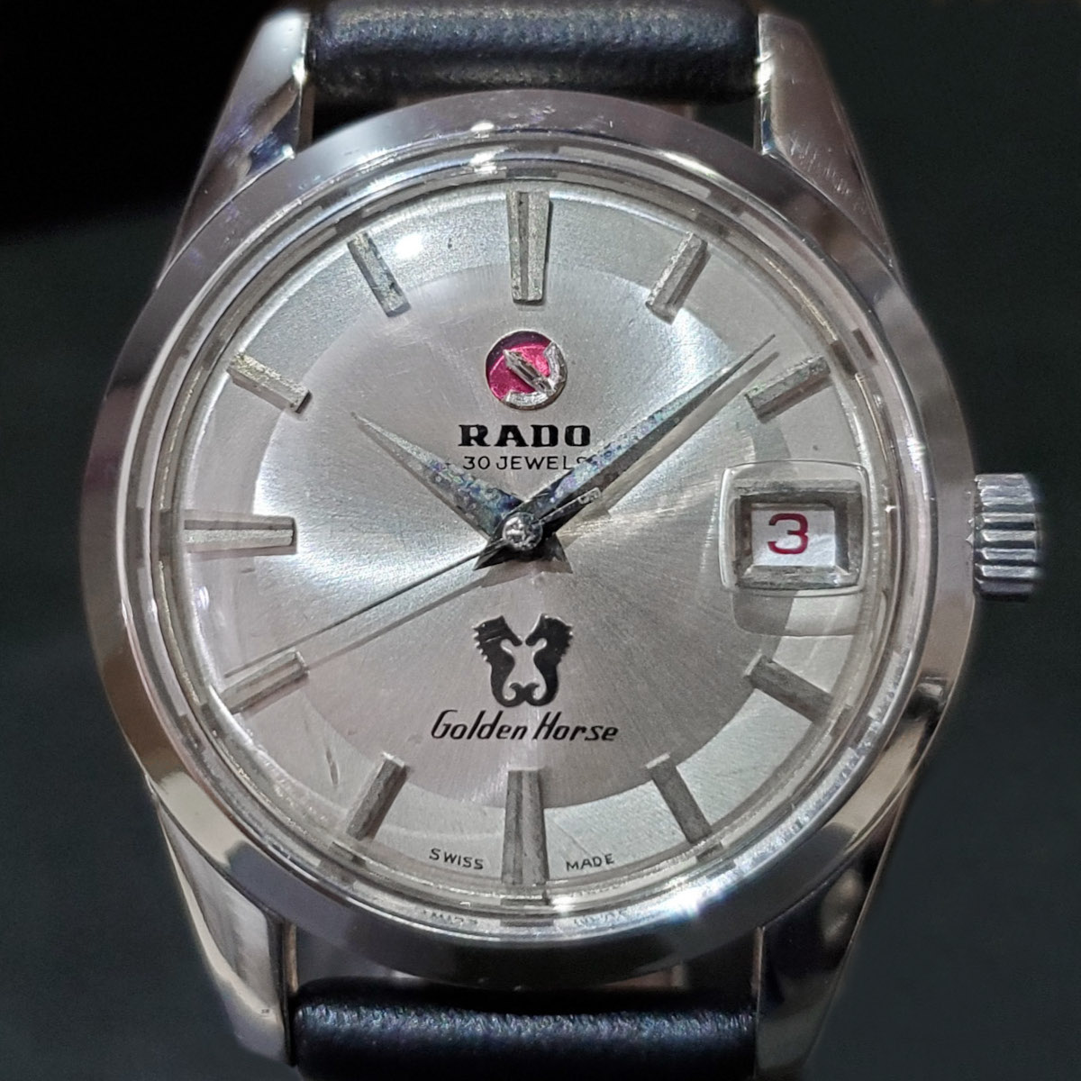 ラドー ゴールデンホース Ref.11675/1 純正リューズ 30石 自動巻 OH済 1970年代 Rado