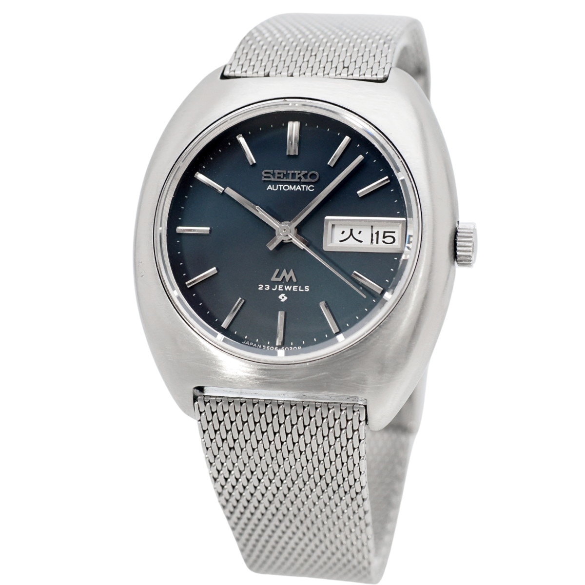 セイコー ロードマチック 5606-6000 スクリューバック 紺色文字盤 自動巻 OH済 昭和46年/1971年製