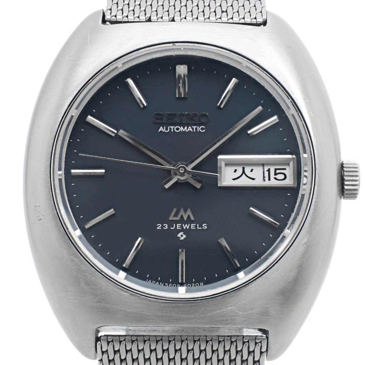 セイコー ロードマチック 5606-6000 スクリューバック 紺色文字盤 自動巻 OH済 昭和46年/1971年製