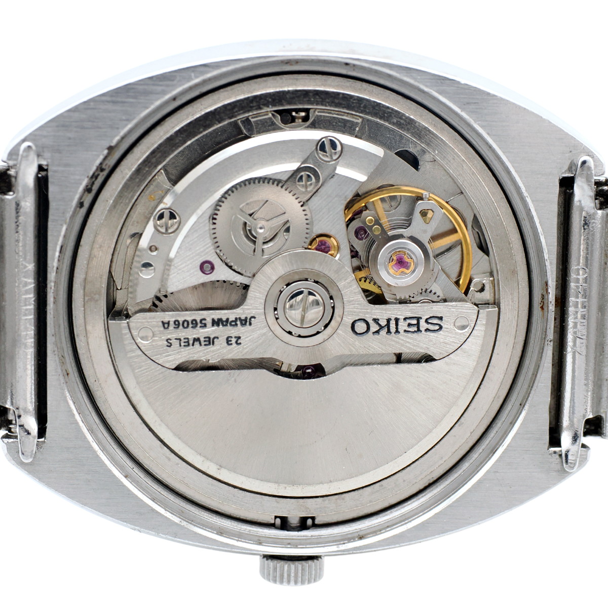 セイコー ロードマチック 5606-6000 スクリューバック 紺色文字盤 自動巻 OH済 昭和46年/1971年製