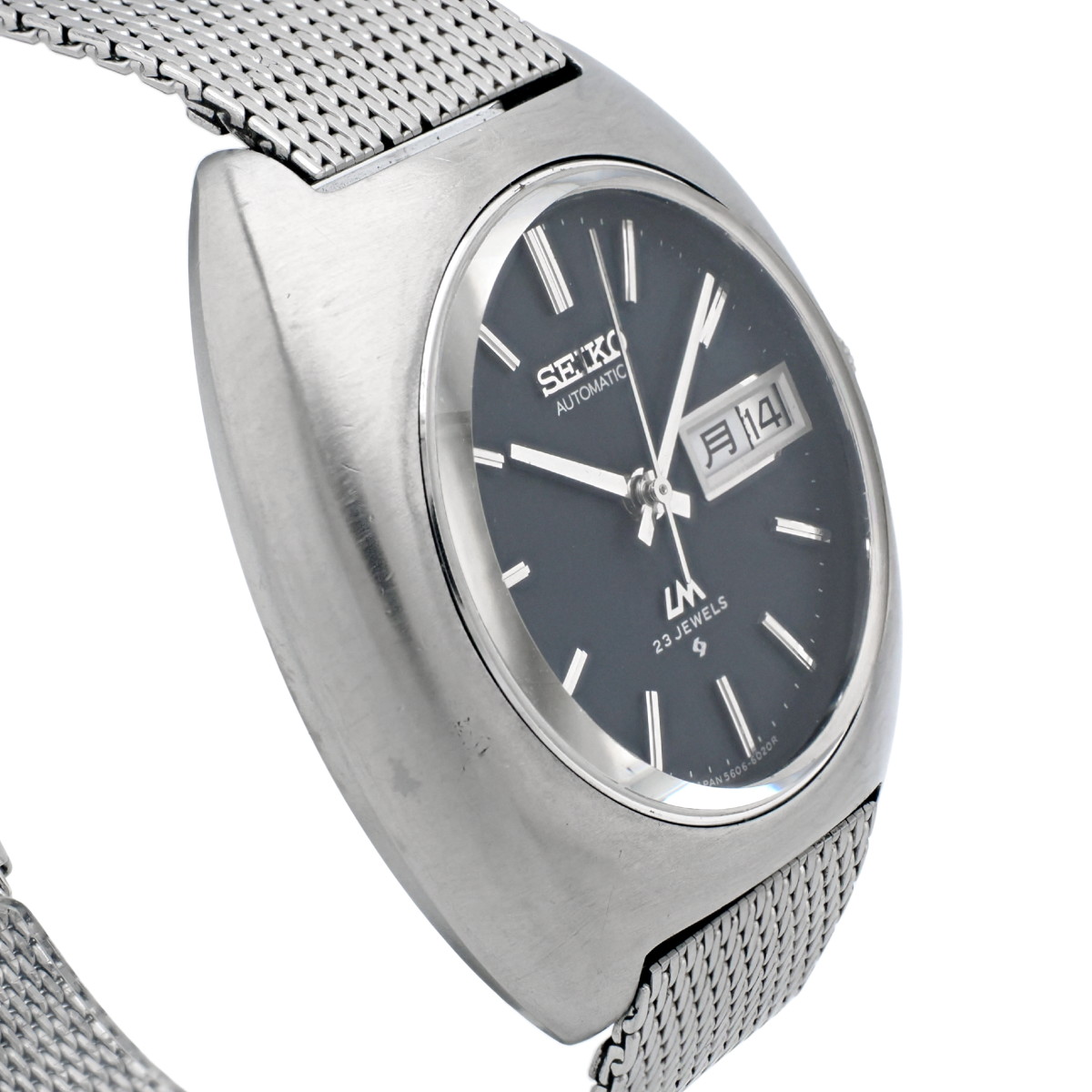 セイコー ロードマチック 5606-6000 スクリューバック 紺色文字盤 自動巻 OH済 昭和46年/1971年製