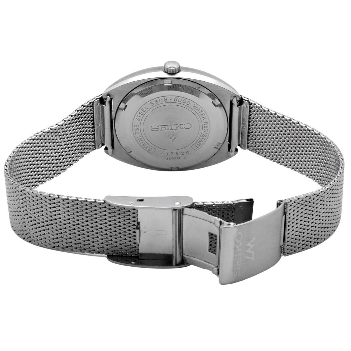 セイコー ロードマチック 5606-6000 スクリューバック 紺色文字盤 自動巻 OH済 昭和46年/1971年製