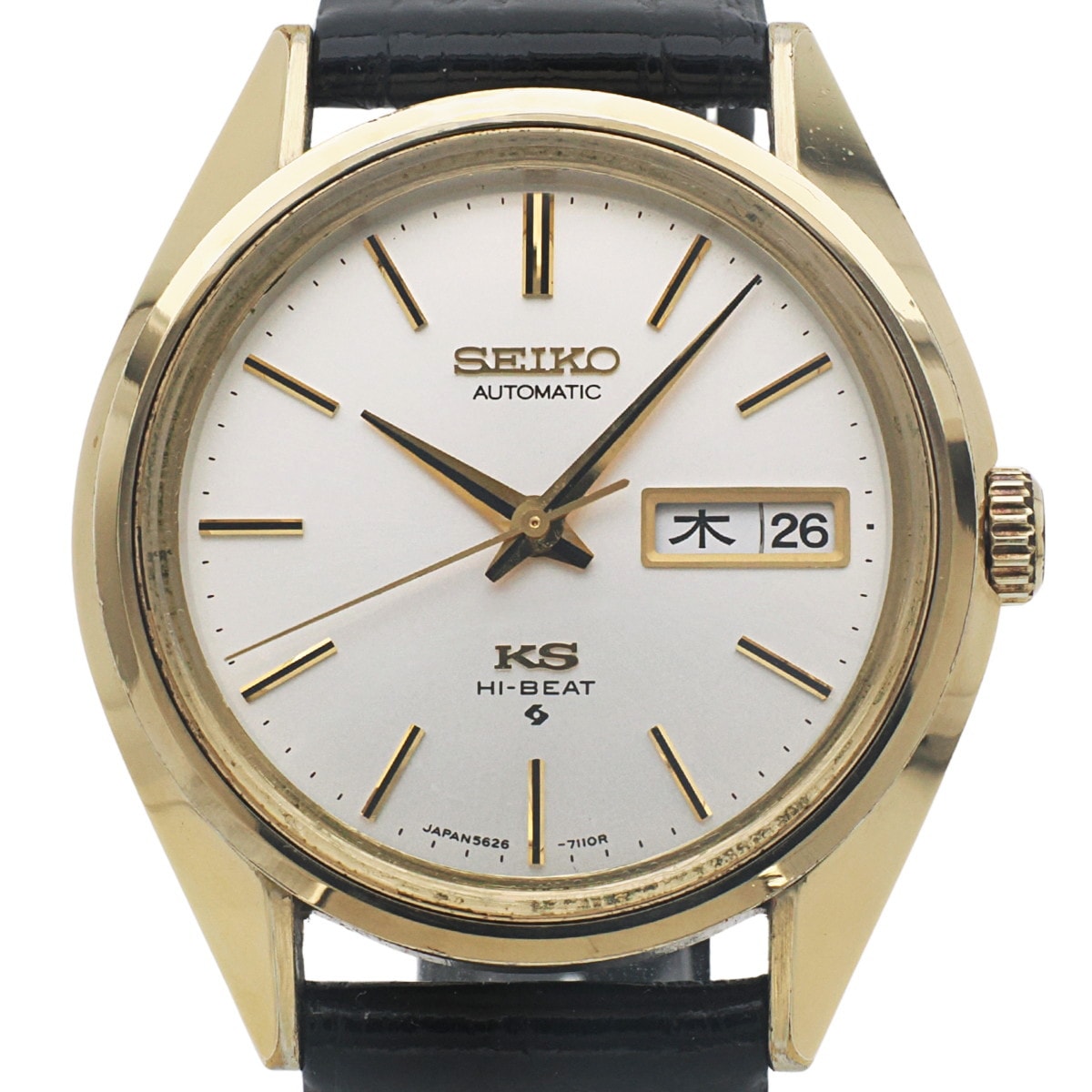 キングセイコー 5626-7113 金メッキケース スクリューバック式裏蓋 自動巻 OH済 昭和49年/1974年製