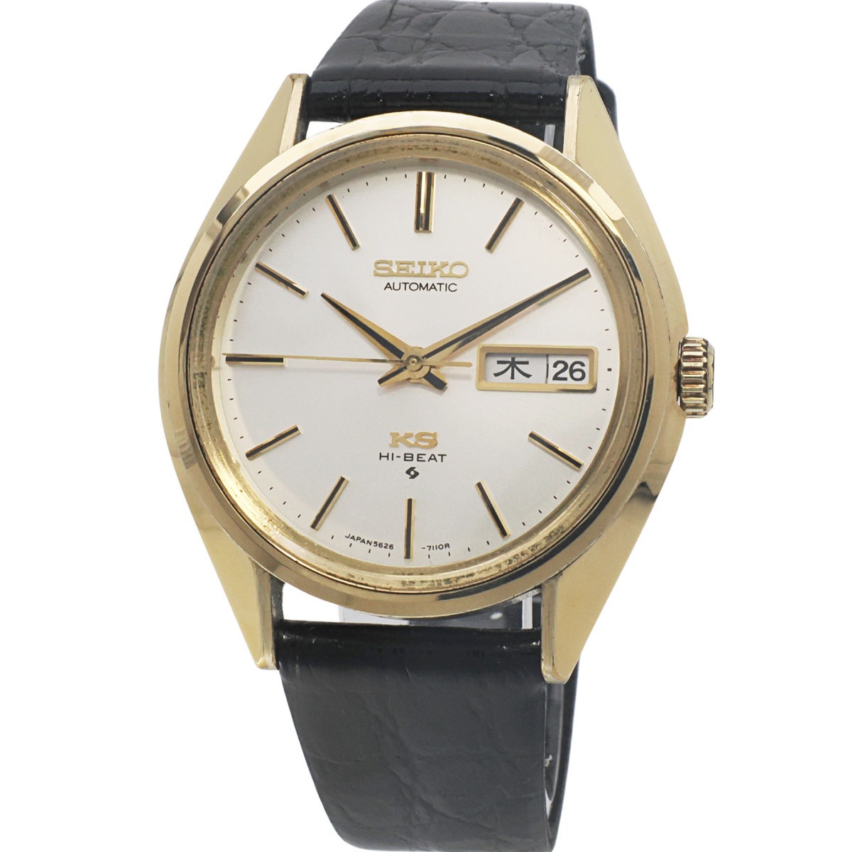 キングセイコー 5626-7113 金メッキケース スクリューバック式裏蓋 自動巻 OH済 昭和49年/1974年製