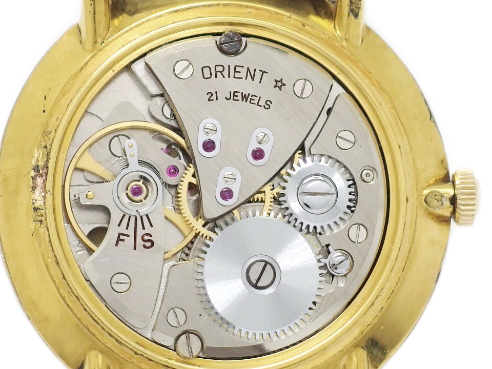 ロイヤルオリエント D114534 金メッキケース/ステンレス裏蓋 手巻 OH済 1960年代
