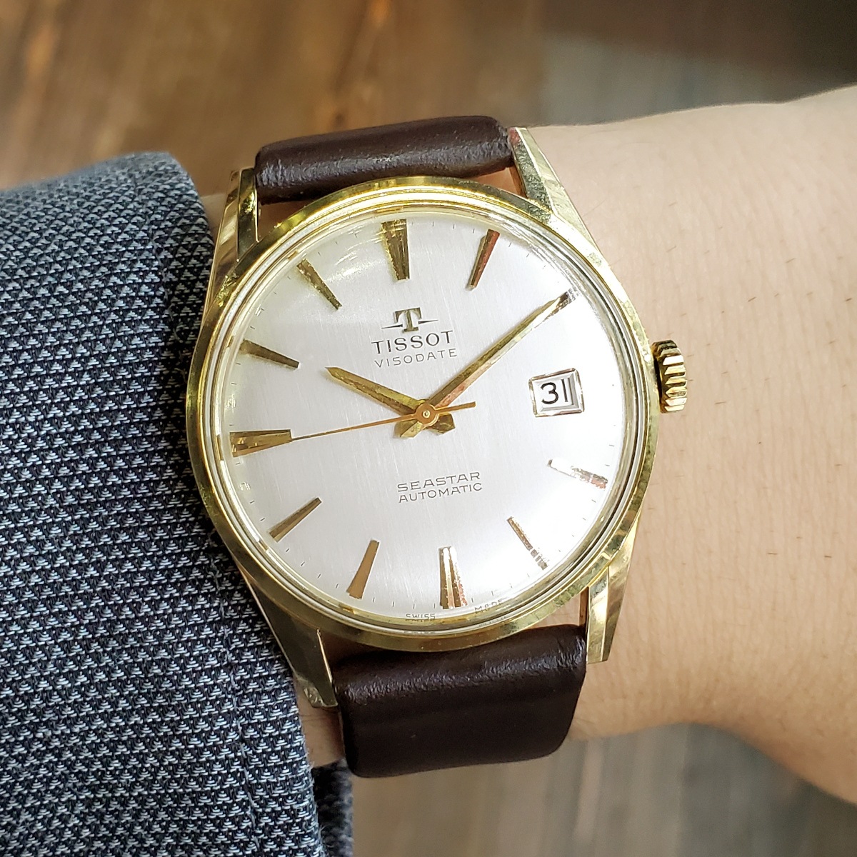 ティソ VISODATE（ヴィソデイト） シースターRef.43501 金メッキケース Cal.784 自動巻 OH済 1962年製　TISSOT