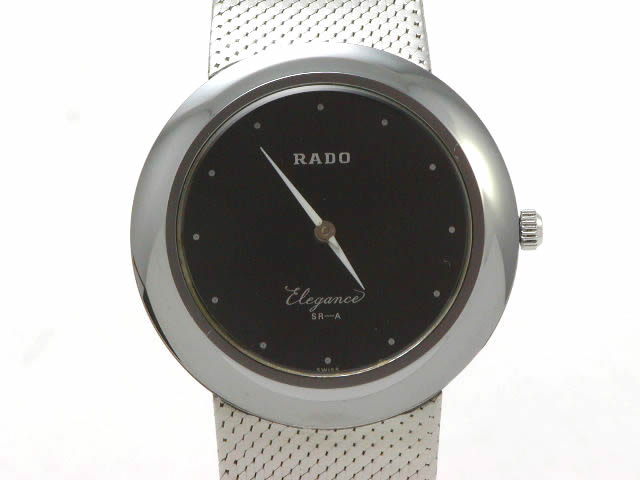 ラドー エレガンス メッシュバンド 黒文字盤 手巻き 1970年代 Rado