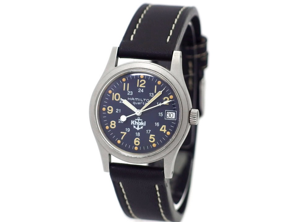 ハミルトン カーキ 9797 ネイビー文字盤 クオーツ USED