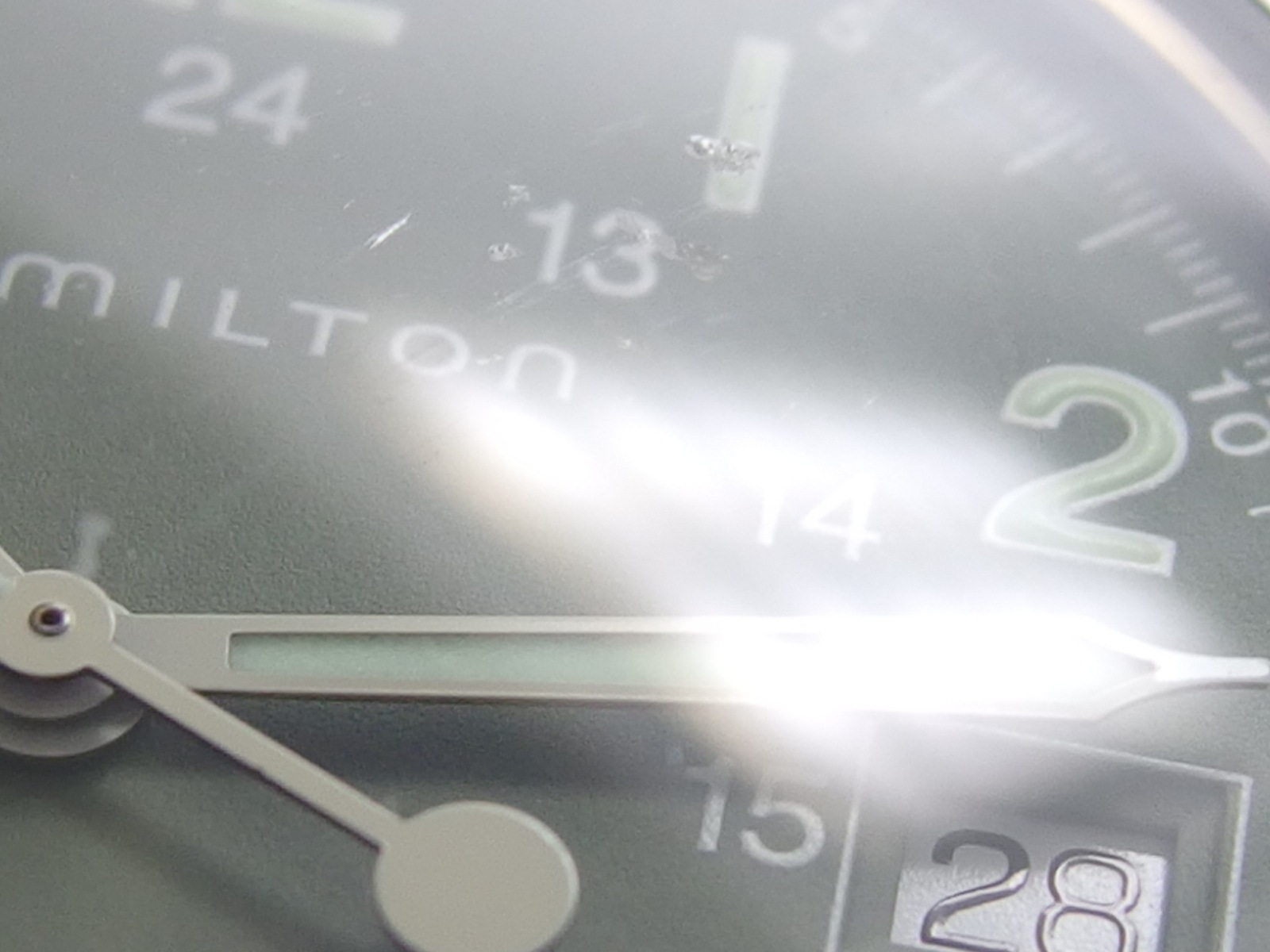 ハミルトン カーキ 38mm H68411363 グリーン文字盤 クオーツ USED Hamilton