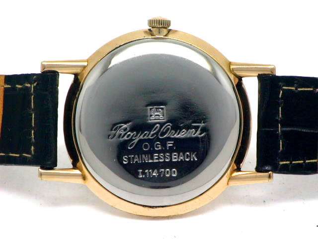 ロイヤルオリエント 金張りケース ステンレス裏蓋 I.114700 手巻 1960年代