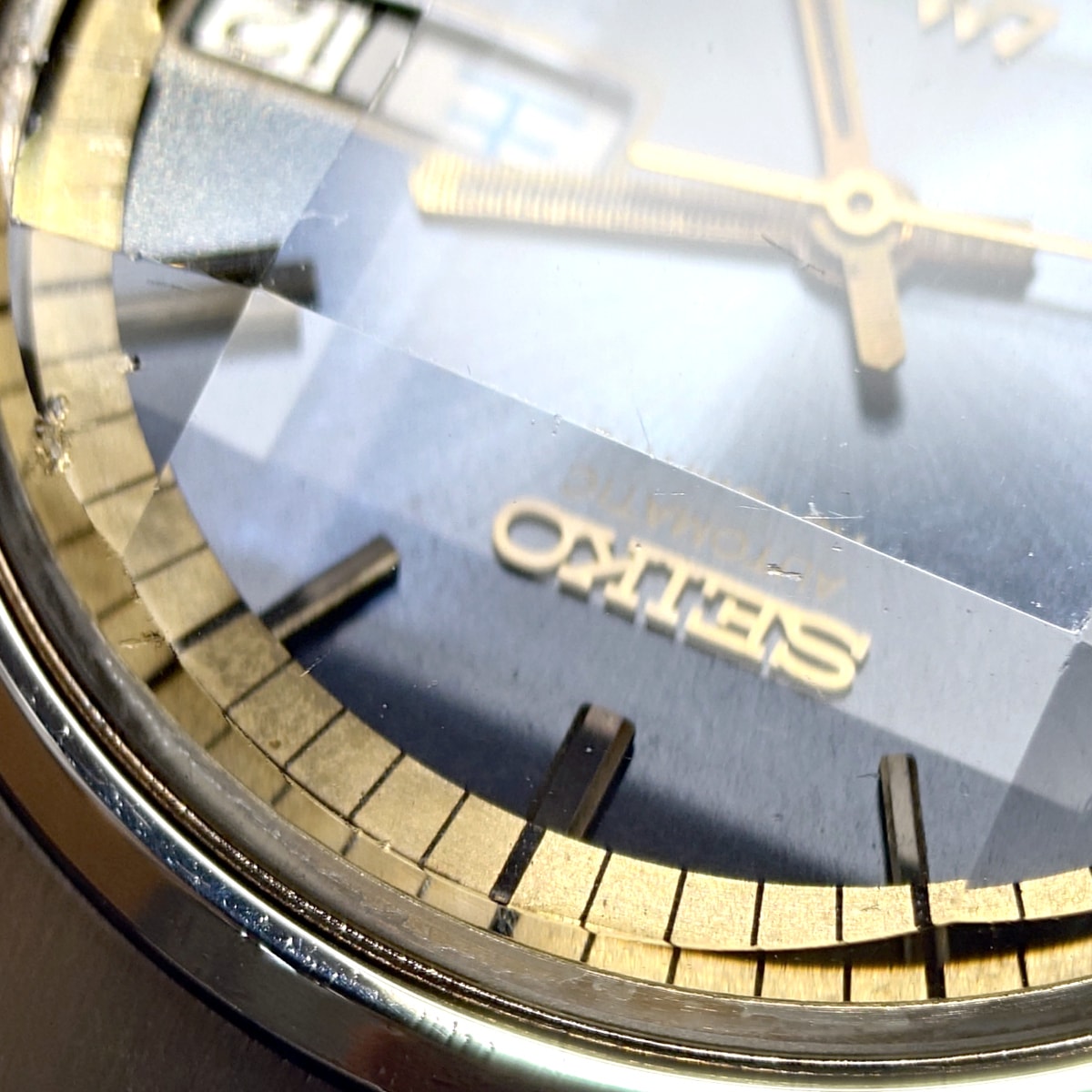 セイコー ロードマチック 5606-7270 青文字盤 カットガラス スクリューバック 自動巻 OH済 昭和48年/1973年製