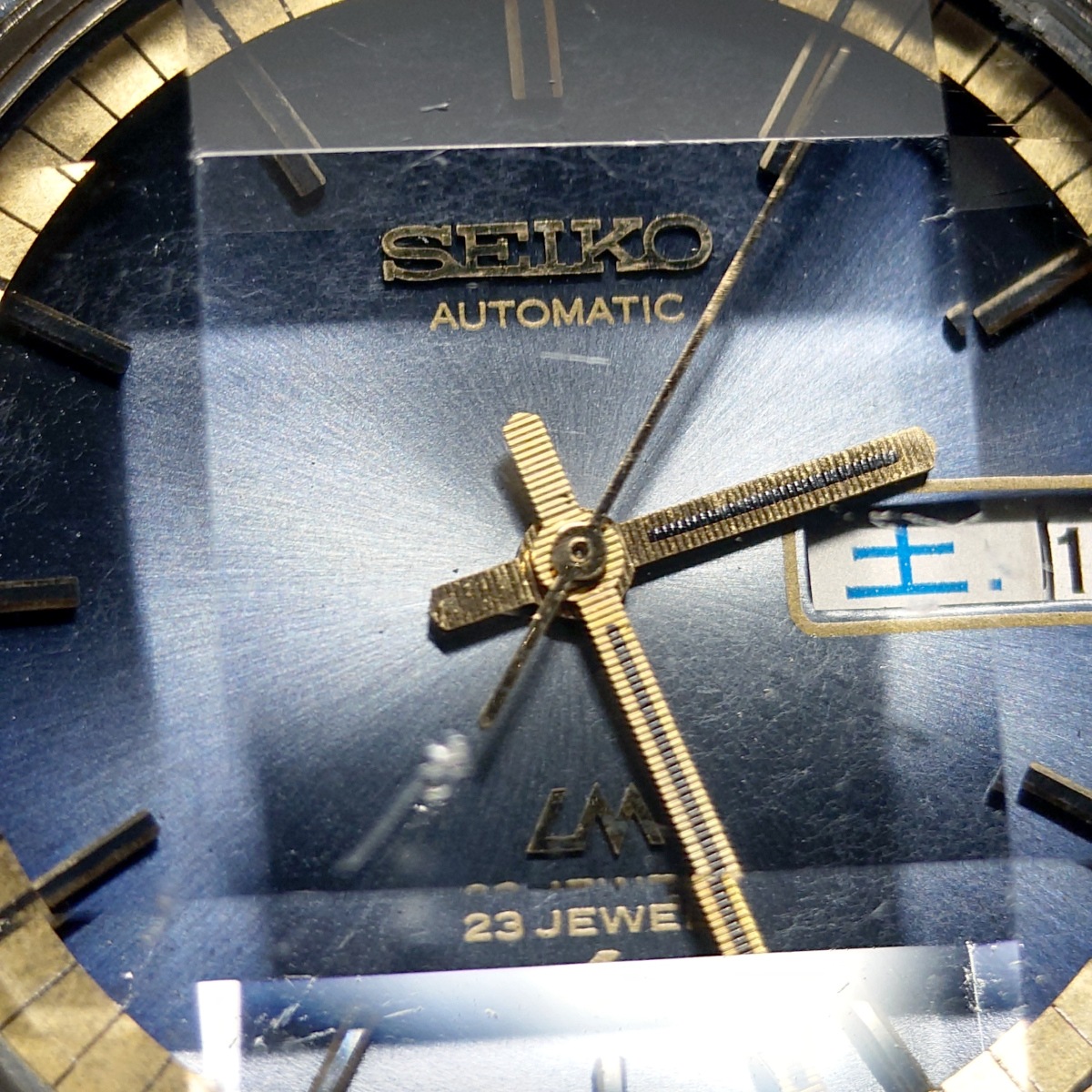 セイコー ロードマチック 5606-7270 青文字盤 カットガラス スクリューバック 自動巻 OH済 昭和48年/1973年製