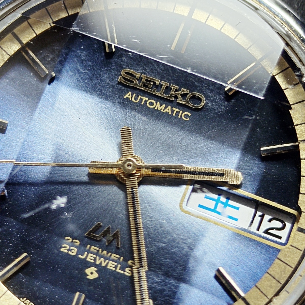 セイコー ロードマチック 5606-7270 青文字盤 カットガラス スクリューバック 自動巻 OH済 昭和48年/1973年製