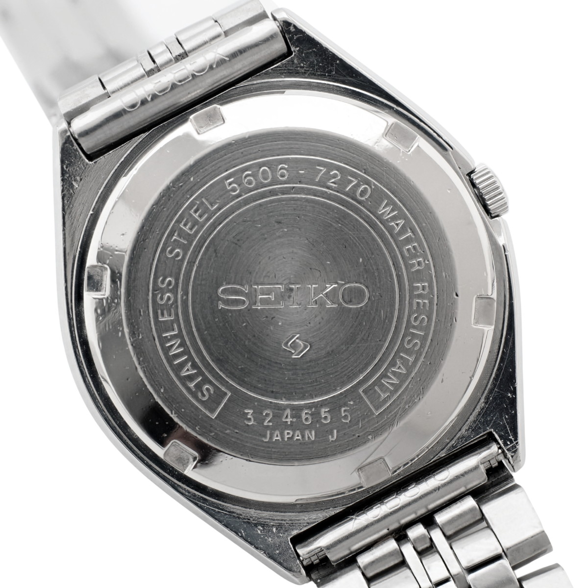 セイコー ロードマチック 5606-7270 青文字盤 カットガラス スクリューバック 自動巻 OH済 昭和48年/1973年製