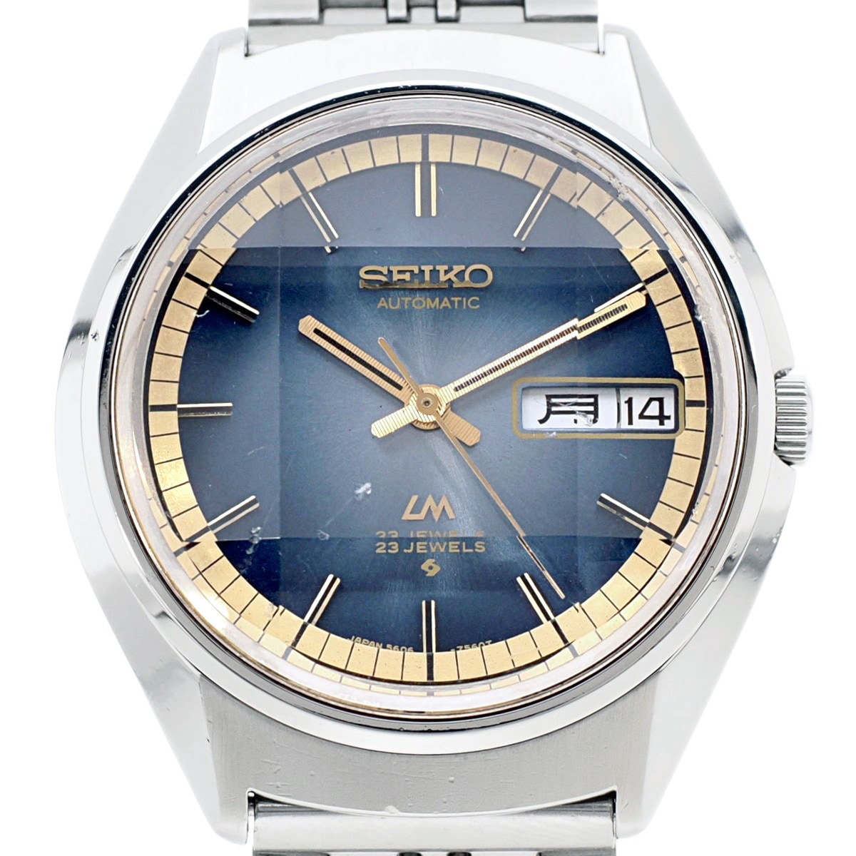 セイコー ロードマチック 5606-7270 青文字盤 カットガラス スクリューバック 自動巻 OH済 昭和48年/1973年製