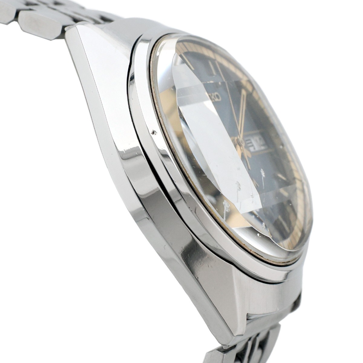 セイコー ロードマチック 5606-7270 青文字盤 カットガラス スクリューバック 自動巻 OH済 昭和48年/1973年製