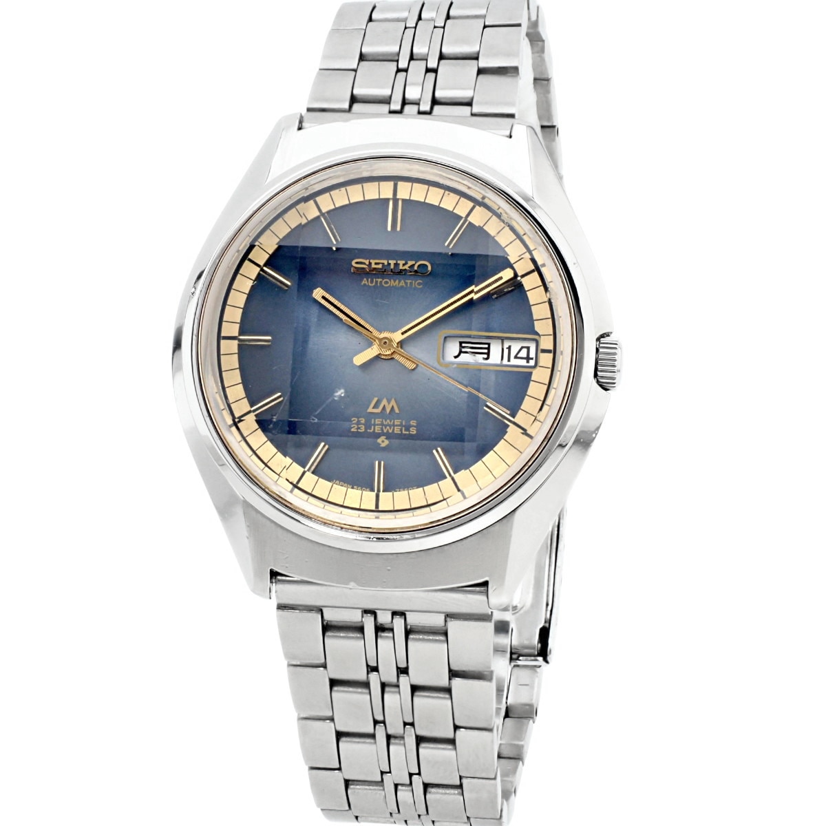 セイコー ロードマチック 5606-7270 青文字盤 カットガラス スクリューバック 自動巻 OH済 昭和48年/1973年製