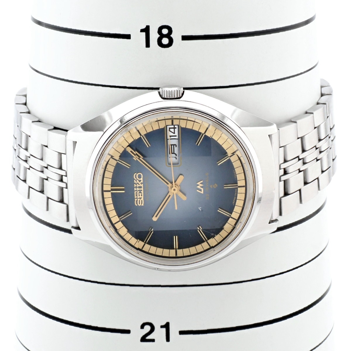 セイコー ロードマチック 5606-7270 青文字盤 カットガラス スクリューバック 自動巻 OH済 昭和48年/1973年製