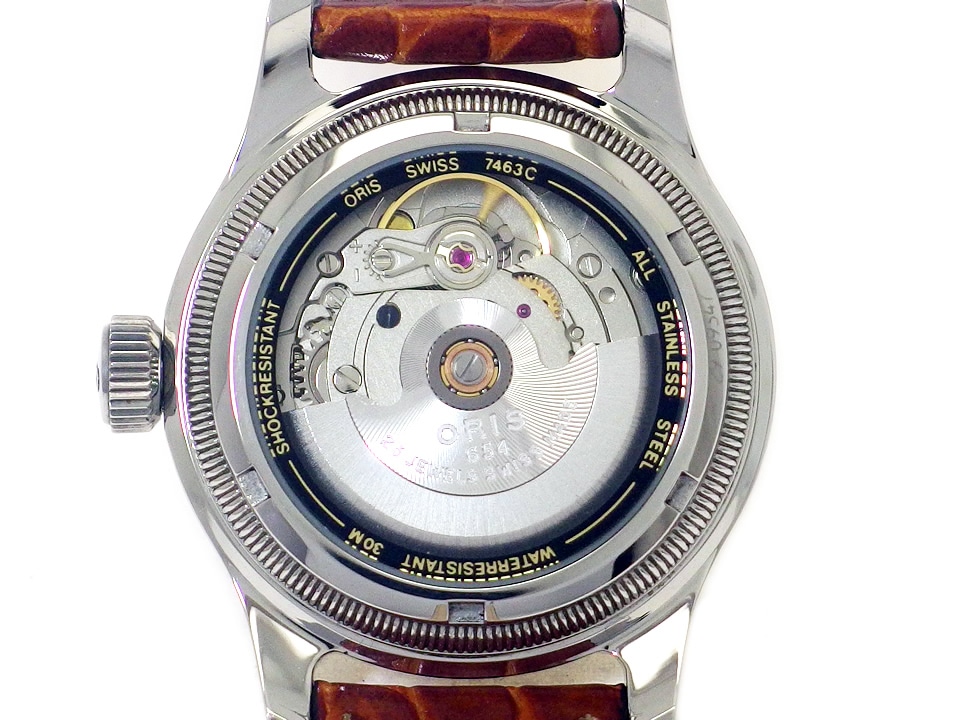 ORIS 自動巻き時計 シルバー オリス ビッグクラウン ポインターデイト シルバー文字盤 654 7463 40