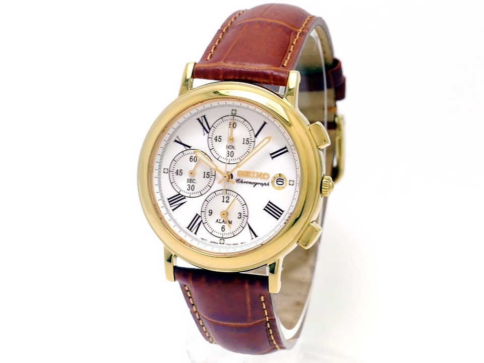 セイコー 7T62-0AY0 クロノグラフ ローマインデックス クオーツUSED