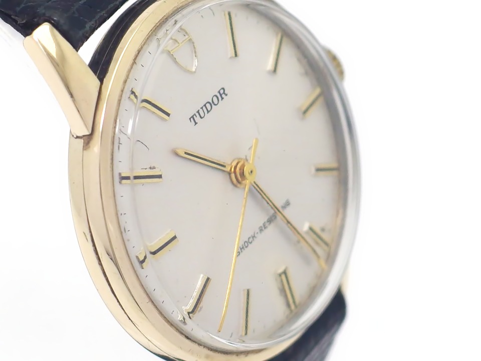 チュードル 9金 ノンオイスターケース 32mm 盾ロゴ Cal.2403 手巻 OH済 1970年代 Tudor