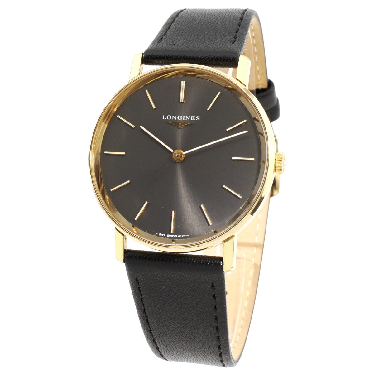 ロンジン Ref.4127 保証書付き 薄型 金メッキケース 純正尾錠 Cal.L847.4 手巻 OH済 1978年製