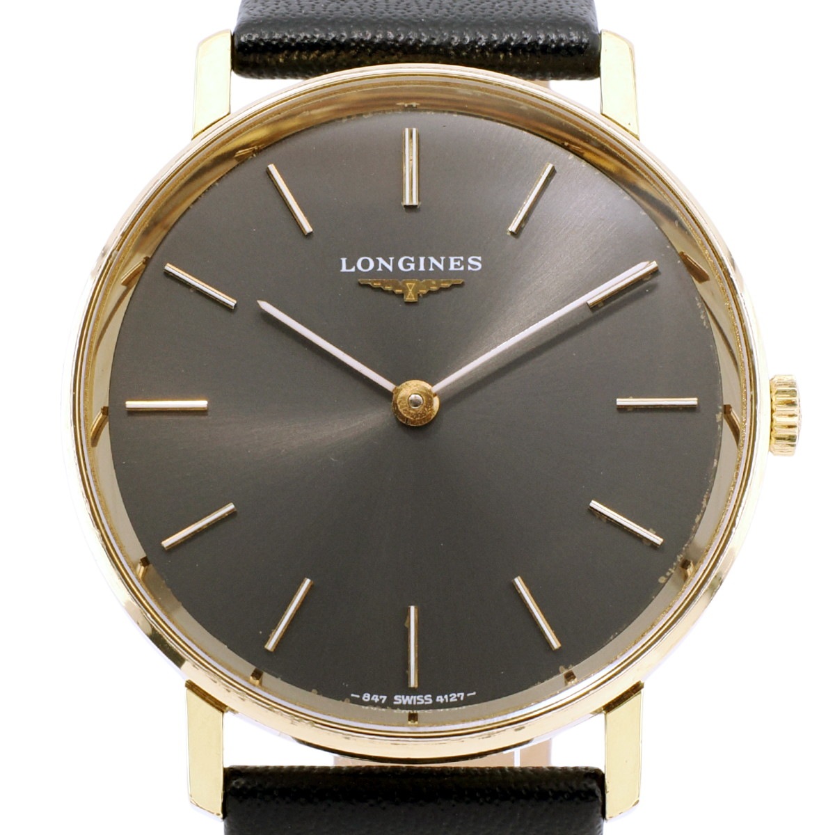 ロンジン Ref.4127 保証書付き 薄型 金メッキケース 純正尾錠 Cal.L847.4 手巻 OH済 1978年製