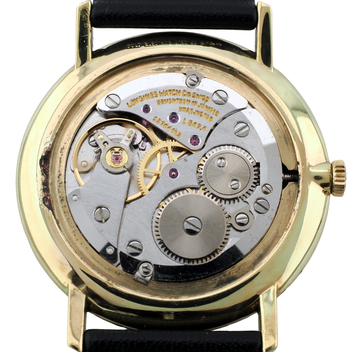 ロンジン Ref.4127 保証書付き 薄型 金メッキケース 純正尾錠 Cal.L847.4 手巻 OH済 1978年製