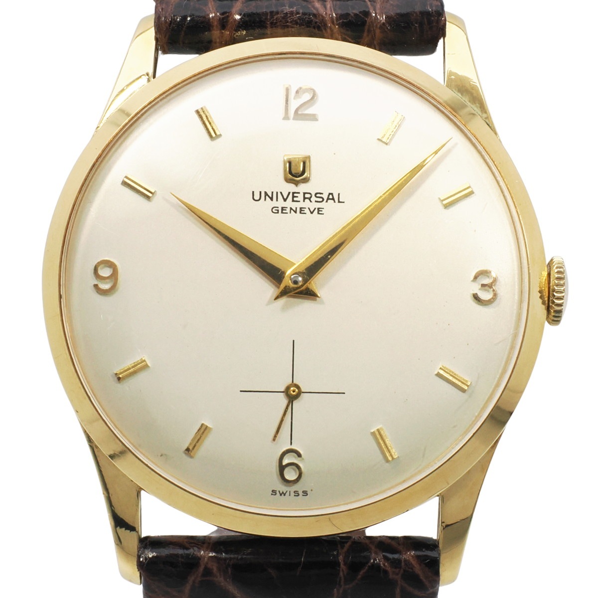 ユニバーサルジュネーブ K18YG（イエローゴールド）飛びアラビア Ref.112305-5 Cal.1200 OH済 1955年頃