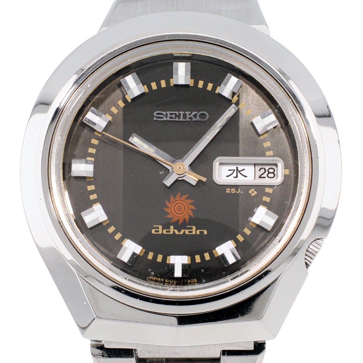 セイコー アドバン 6106-7560 上下非対称ケース 純正ブレス 自動巻 OH済 1972年製（昭和47年）