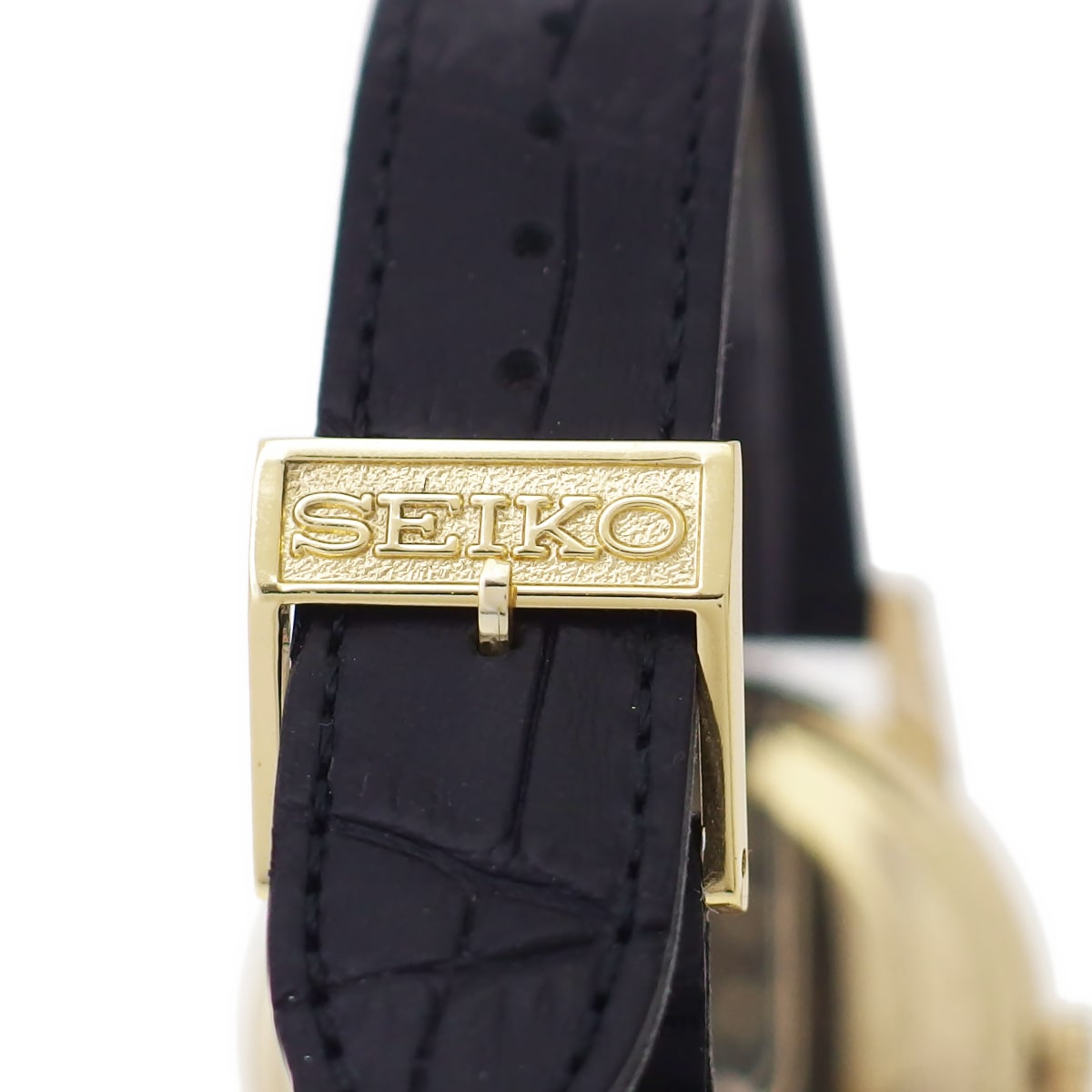 Seiko 筆記体金色尾錠レザーベルト
