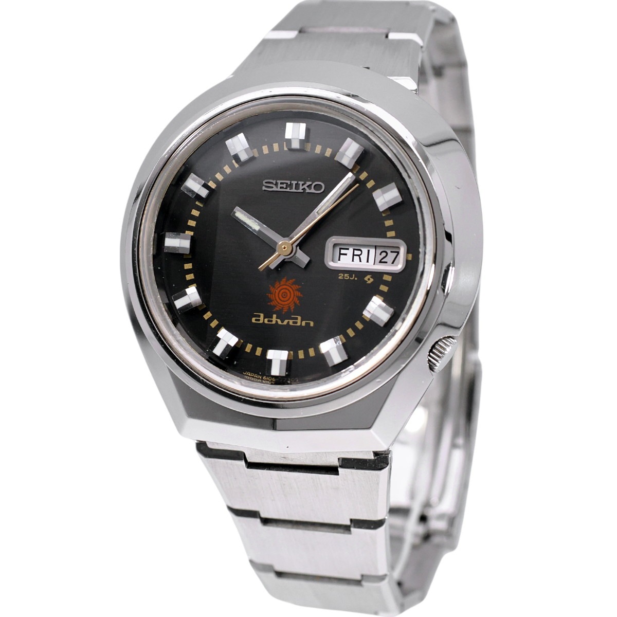 セイコー アドバン 6106-7560 上下非対称ケース 純正ブレス 自動巻 OH済 昭和47年/1972年製