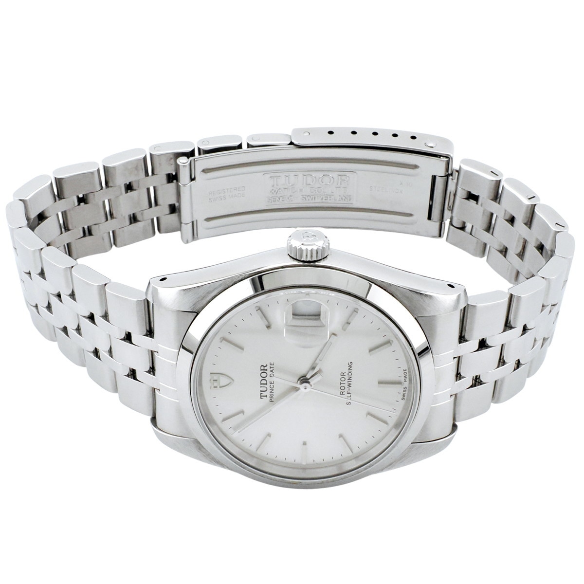 チュードル 74000 プリンスデイト H番 シルバー 箱・保証書付 OH済 サファイアガラス チューダー 自動巻 TUDOR
