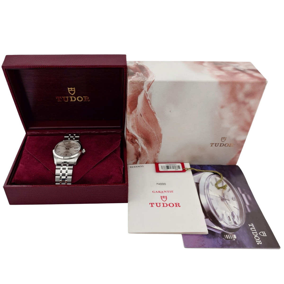 チュードル 74000 プリンスデイト H番 シルバー 箱・保証書付 OH済 サファイアガラス チューダー 自動巻 TUDOR