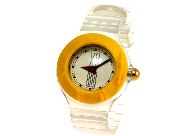 ミザーニ キャデラック クオーツ 透明ビニールストラップ USED