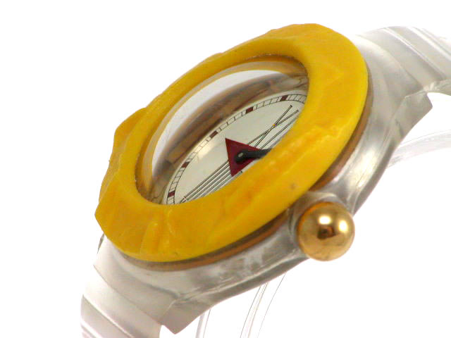 ミザーニ キャデラック クオーツ 透明ビニールストラップ USED