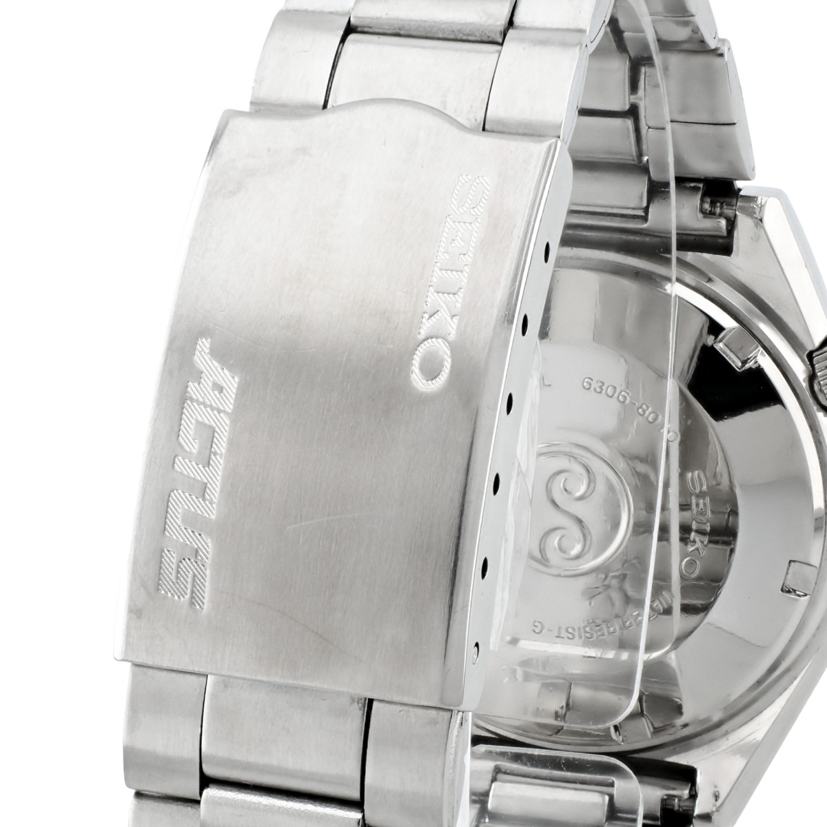 【電池交換済】 SEIKO セイコー ヴィンテージ 6306-8010 腕時計 セイコー シルバーウェーブ 6306-8010 千鳥格子文字盤 純正