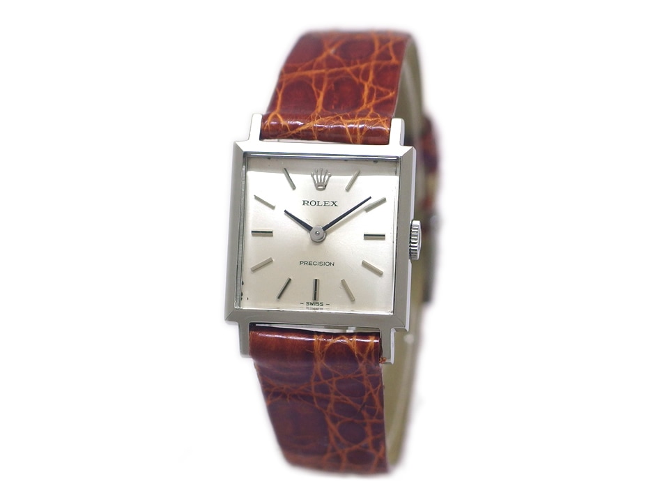 ロレックス プレシジョン Ref.2611 Cal.1400 スクエアケース レディース 手巻 純正尾錠 OH済 1974年製 Rolex
