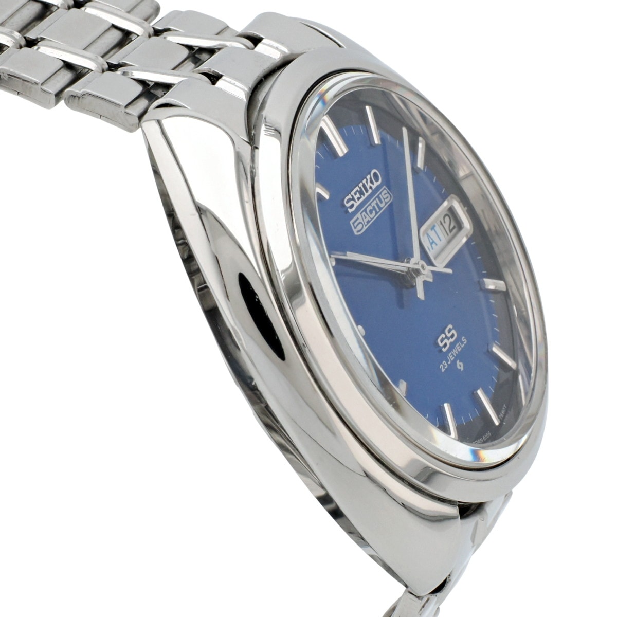 セイコー 5アクタス 6106-7470 ブルー文字盤 23石 自動巻 OH済 昭和45