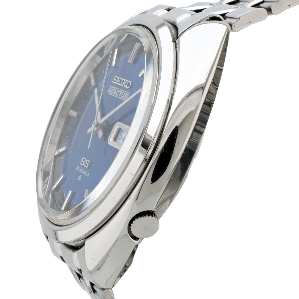 セイコー 5アクタス 6106-7470 ブルー文字盤 23石 自動巻 OH済 昭和45年/1970年製