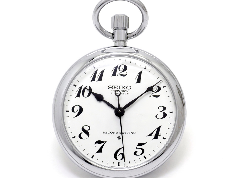 セイコー プレシジョン 懐中時計 6110-0010 21石手巻 OH済 昭和51年製