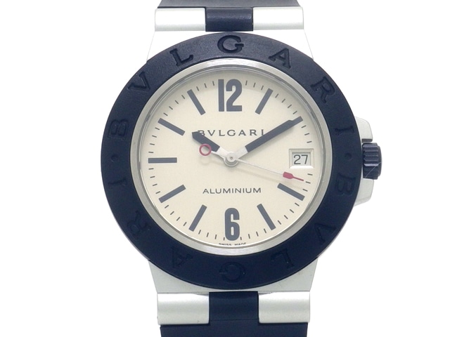 美品　ブルガリ　アルミニウム　AL38TA 自動巻 BVLGARI - ベルト訳あり ブルガリ BVLGARI AL38TA アルミニウム