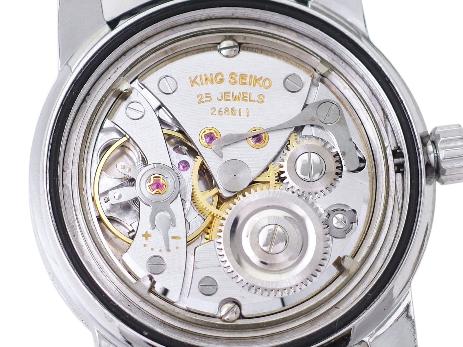 キングセイコー セカンドモデル 44-9990 盾メダリオン 純正リューズ 手巻 OH済 昭和41年/1966年製 Seiko