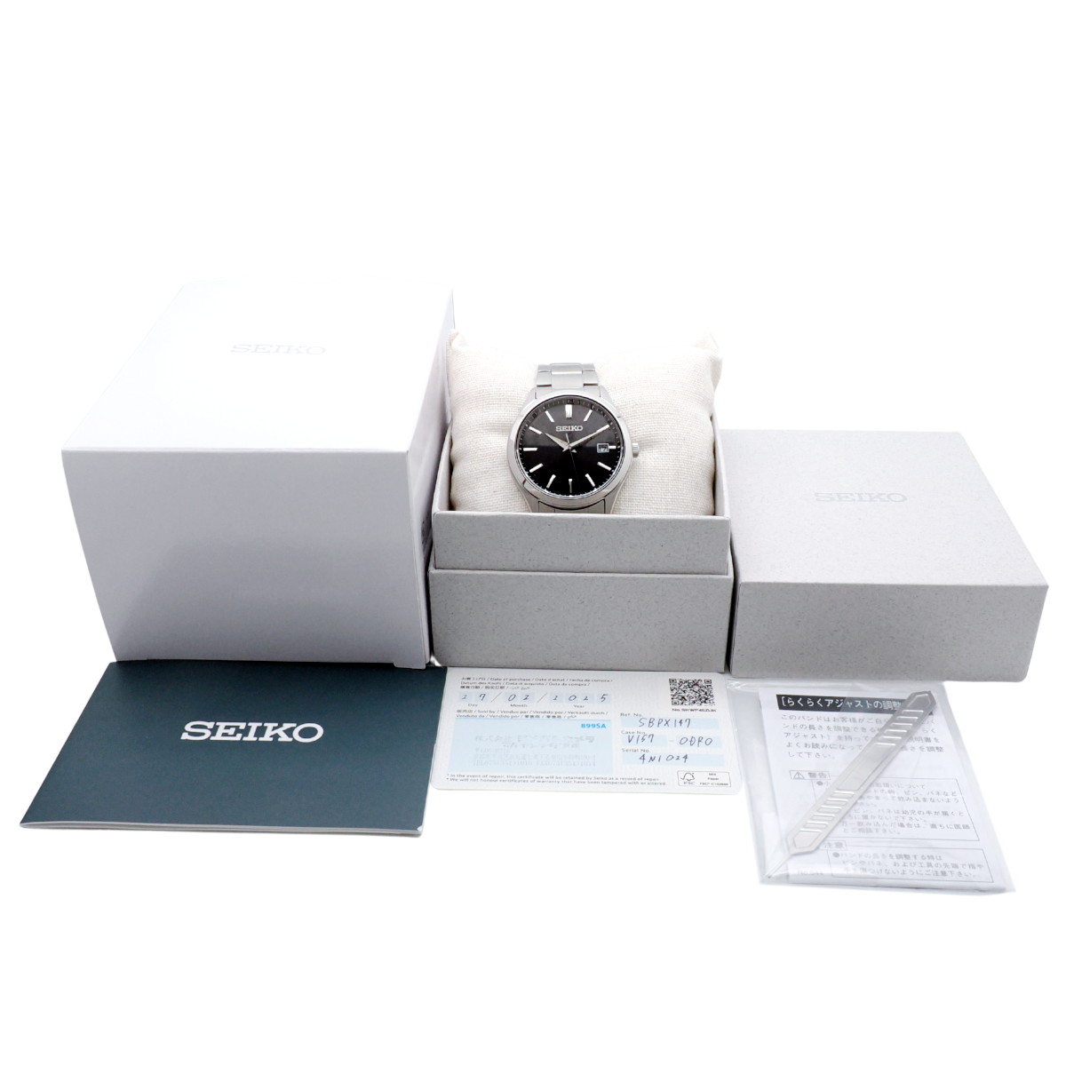 【美品・箱・コマ付き】セイコー／Sシリーズ V157-0DR0／ソーラーQZ SEIKO】セイコー セレクションSシリーズ ソーラー SS 黒文字盤