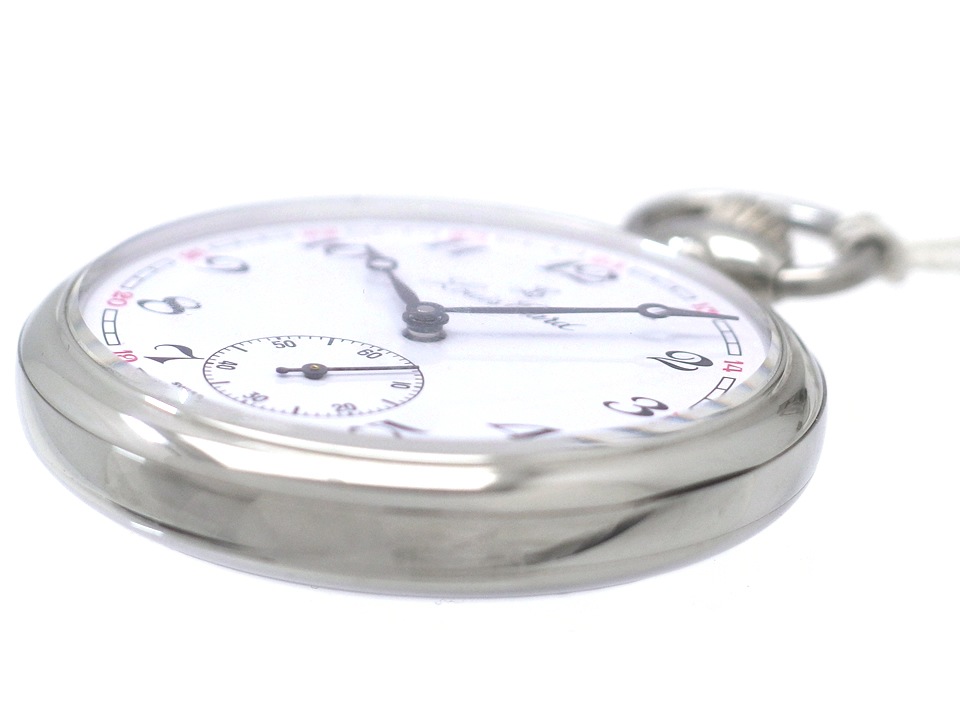 【新品】ルイエラール 懐中時計 オープンフェイス アラビアインデックス 白文字盤 手巻 正規品 　Louis Erard