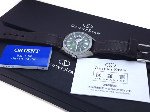 【希少】オリエントスター　ソメスサドルコラボ　スケルトン　レザーベルト　グリーン 希少】オリエントスター ソメスサドルコラボ スケルトン レザーベルト