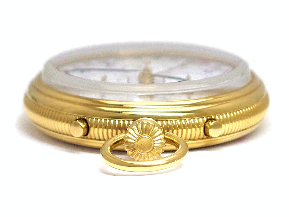 【新品】ルイエラール 懐中時計 クロノグラフ ムーンフェイズ GP オープンフェイス アラビアインデックス 白文字盤 手巻 正規品 　Louis Erard