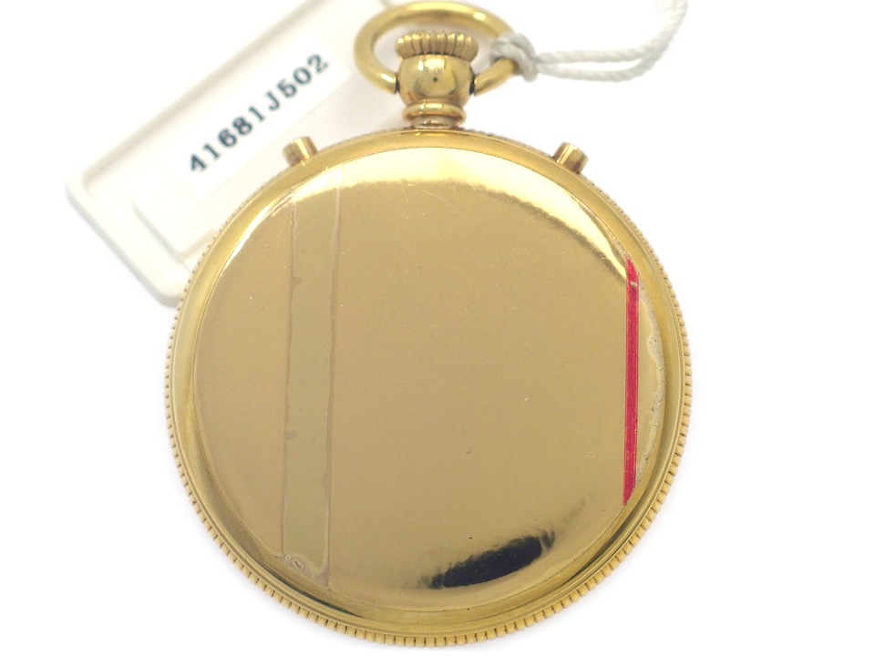 【新品】ルイエラール 懐中時計 クロノグラフ ムーンフェイズ GP オープンフェイス アラビアインデックス 白文字盤 手巻 正規品 　Louis Erard