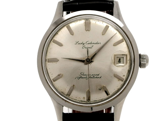 60年代頃　手巻き オリエント 腕時計　ラッキーカレンダー オート 20石稼働品 オリエント 美品 ラッキーカレンダー OGFケース 1960年代 w-26108