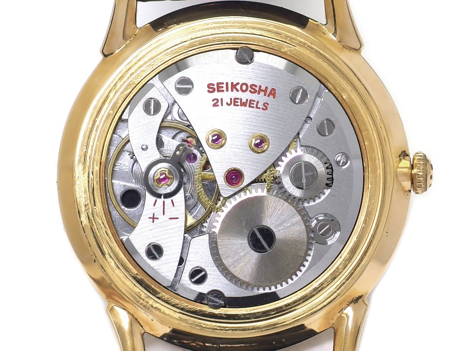 セイコー クロノス 15030D クロスライン ケース金メッキ/裏蓋金張り 21